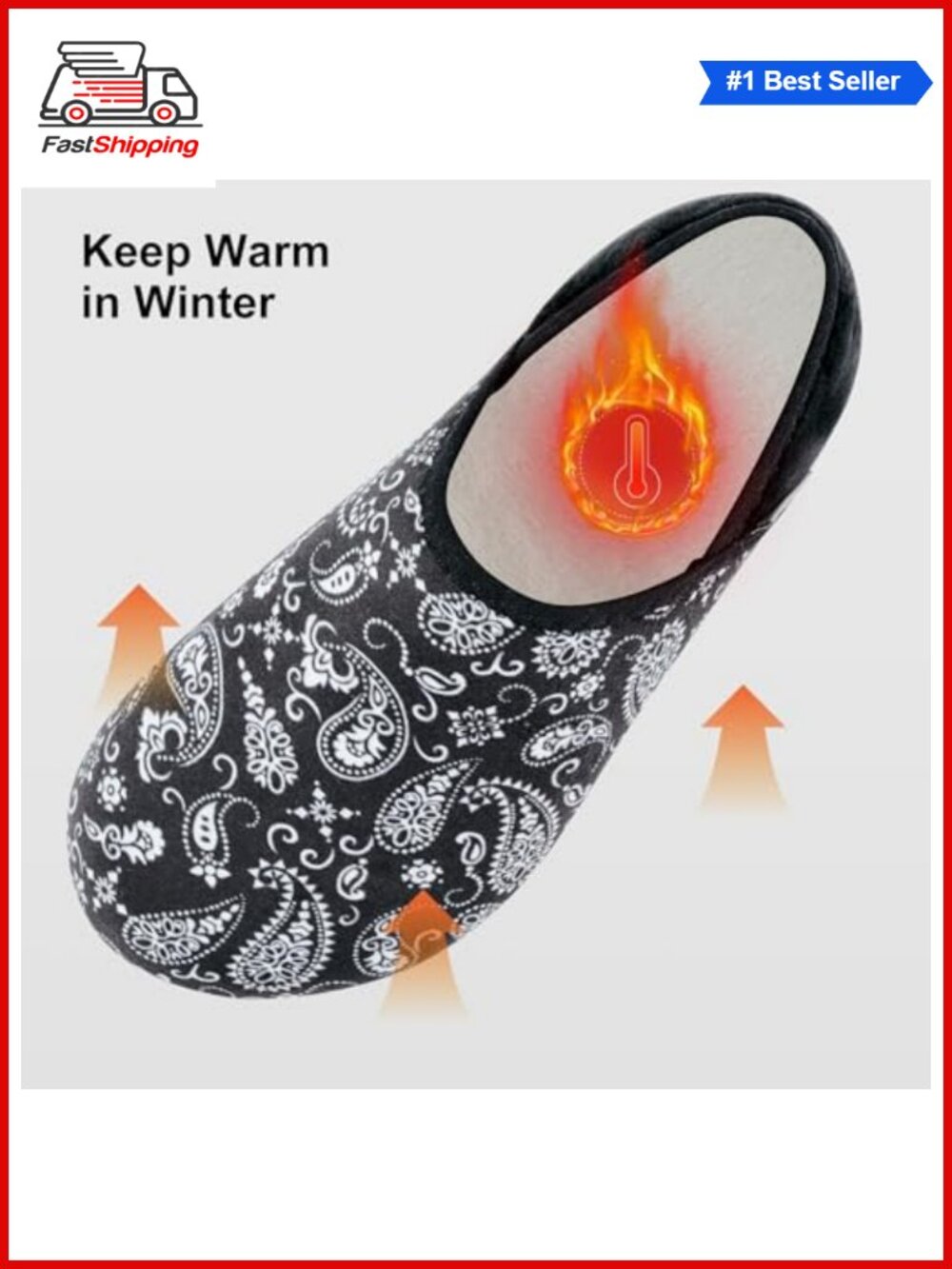 ๐
Fuzzy Fleece House Slippers Slip On Anti-Slip Sole Cozy Warm - Picture 5 of 6